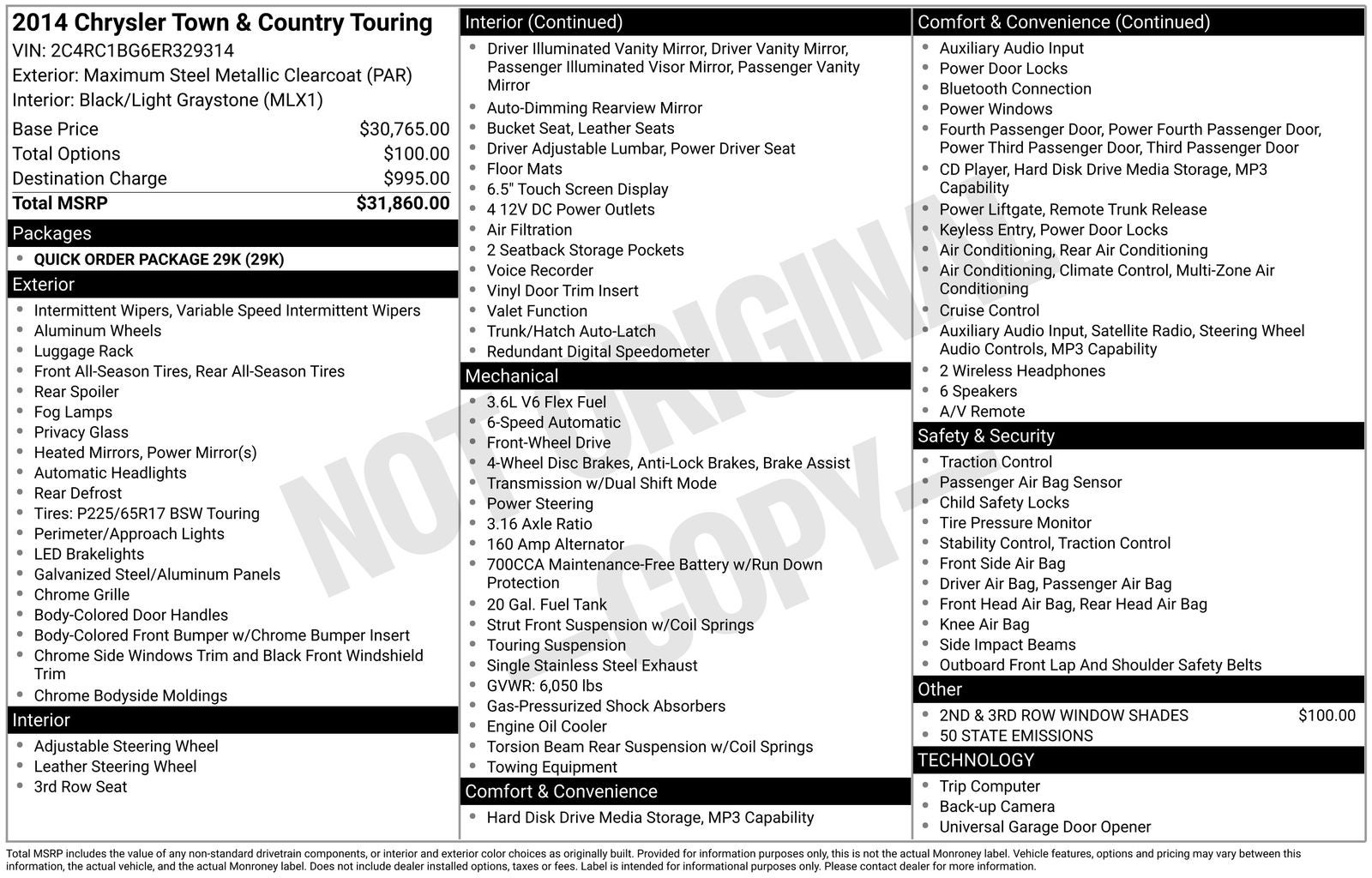 2014 Chrysler Town & Country Touring
