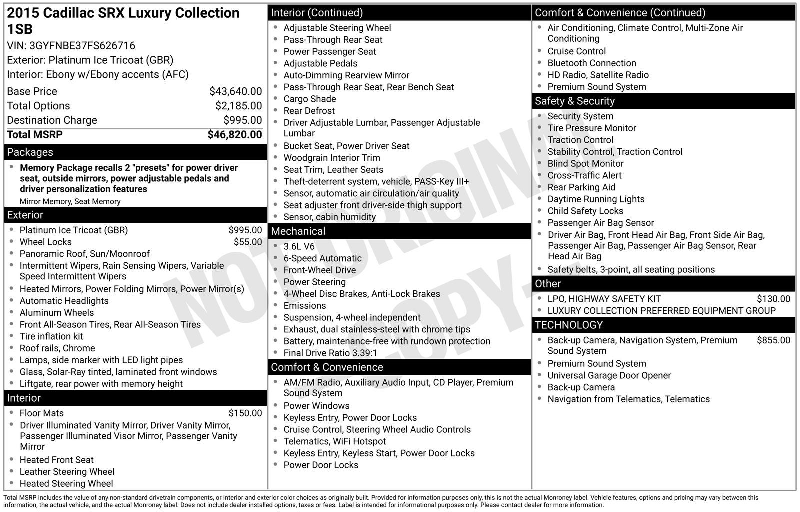 2015 Cadillac SRX Luxury