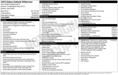2025 Subaru Outback Wilderness