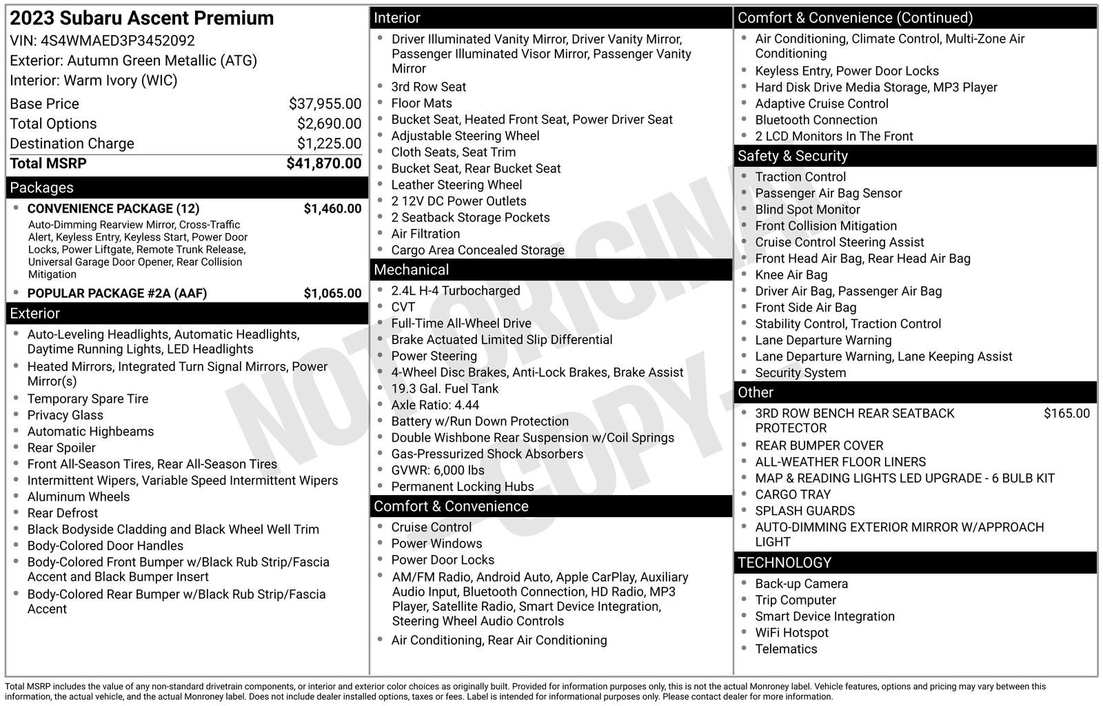 2023 Subaru Ascent Premium