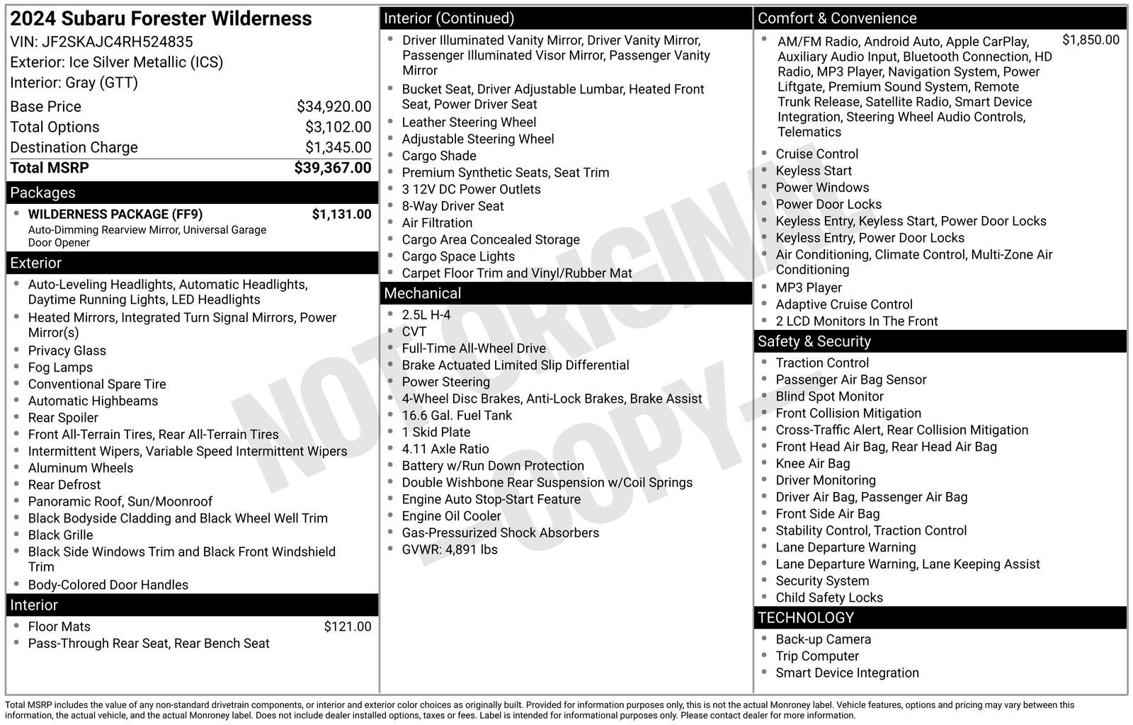 2024 Subaru Forester Wilderness