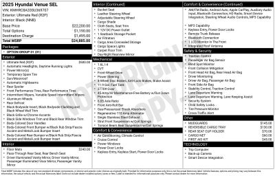 2025 Hyundai Venue SEL