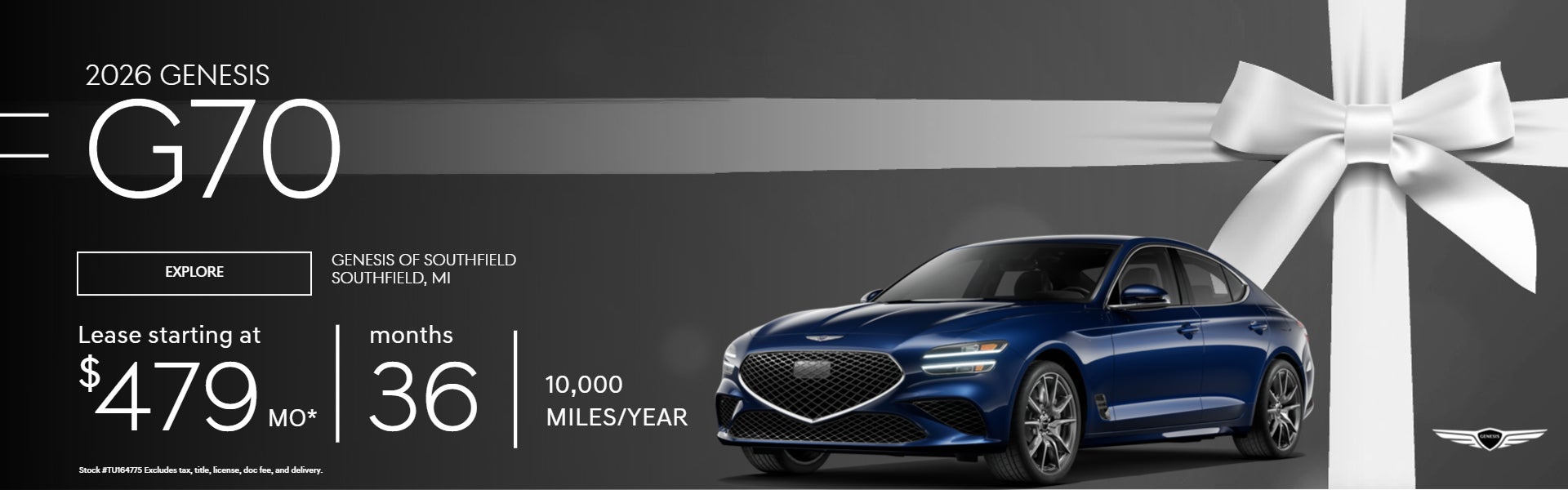 2026 Genesis G70 Lease $479/Mo 36/Mo $3999 down