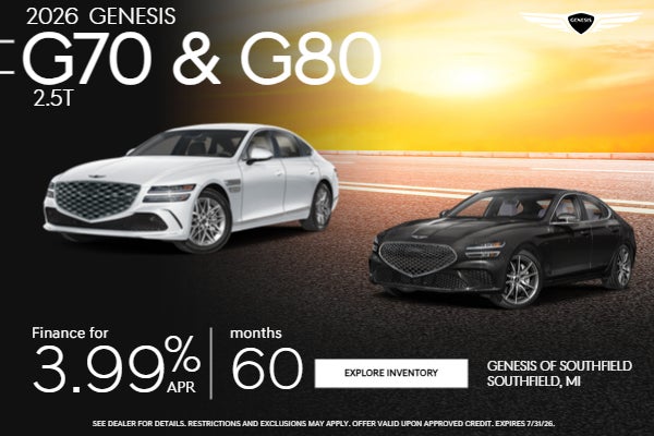 G70 & G80 2.5T 3.99% APR for 60 Months Upon Approved Credit