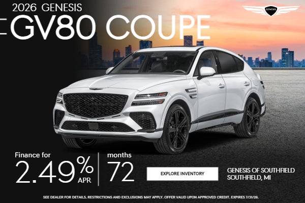 GV80 COUPE 2.49% APR for 72 Months Upon Approved Credit